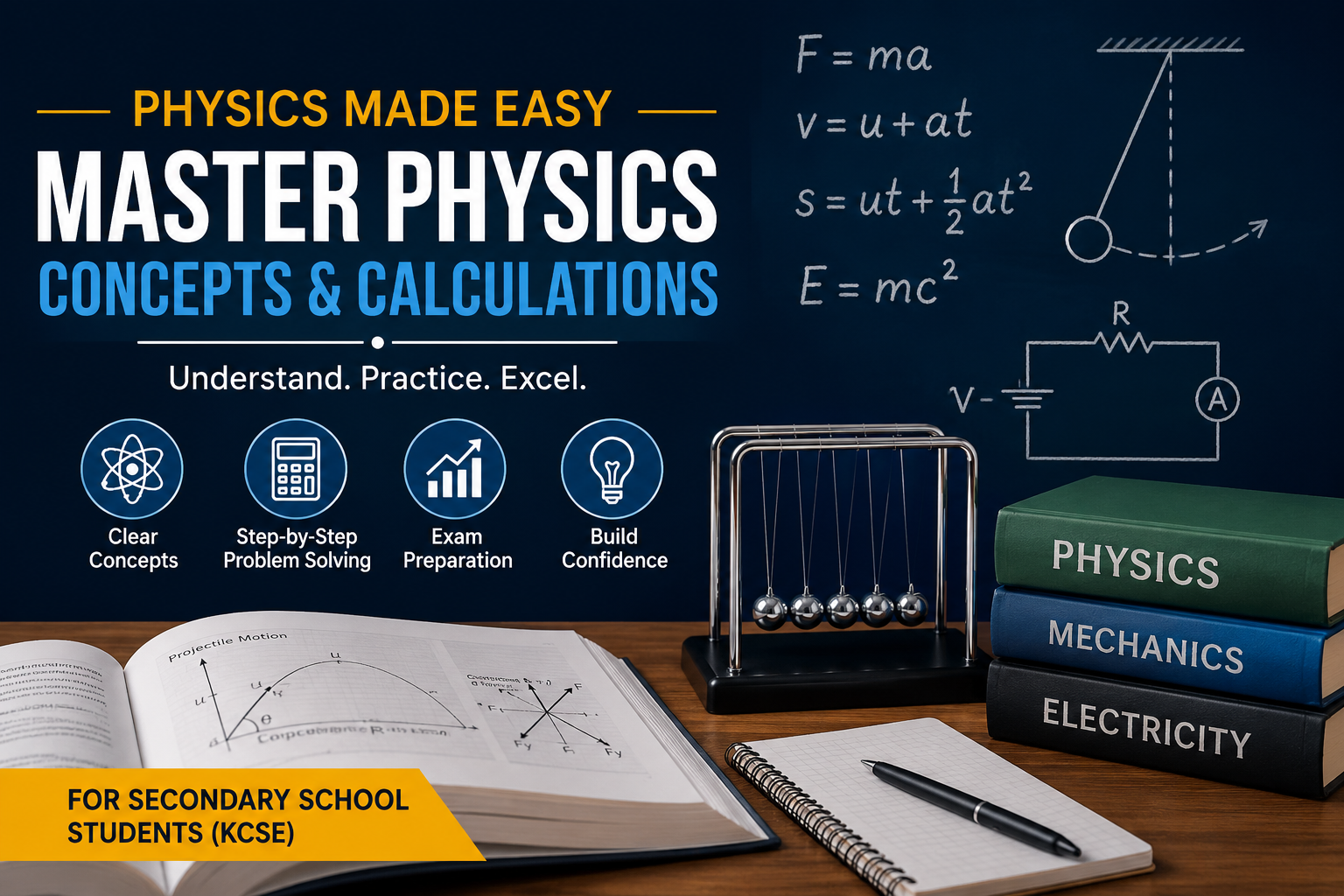 Physics Mastery: From Fundamentals to Advanced Concepts, Calculations & Applications