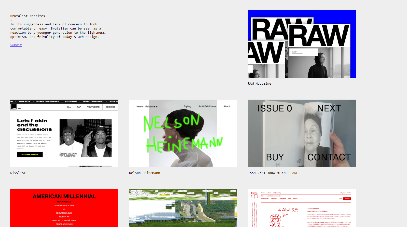 Brutalist Websites screenshot