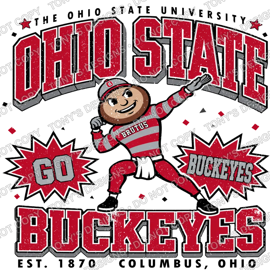 Ohio State Buckeyes Distressed watermarked preview