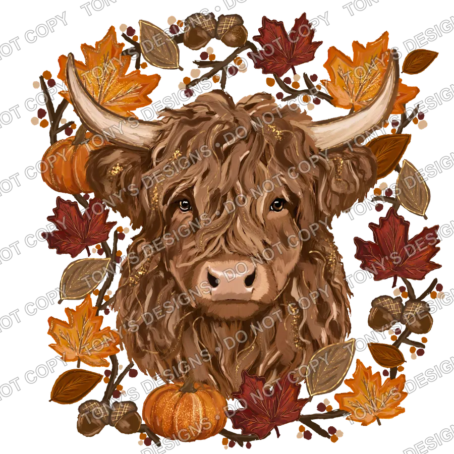 Highland Cow Fall watermarked preview