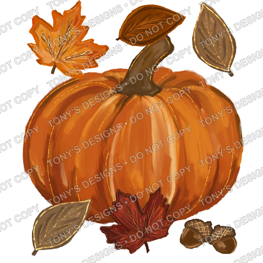 Fall Pumpkin Leaves watermarked preview