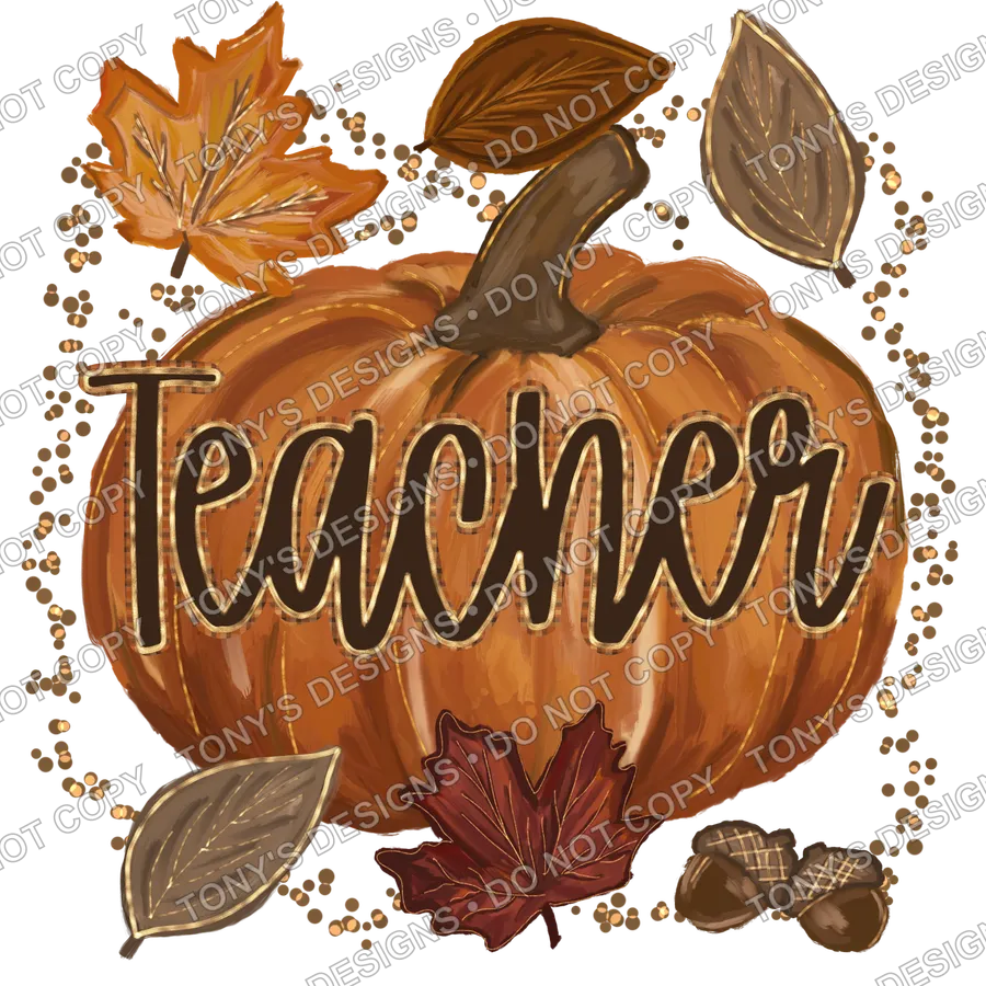 Teacher Pumpkin watermarked preview