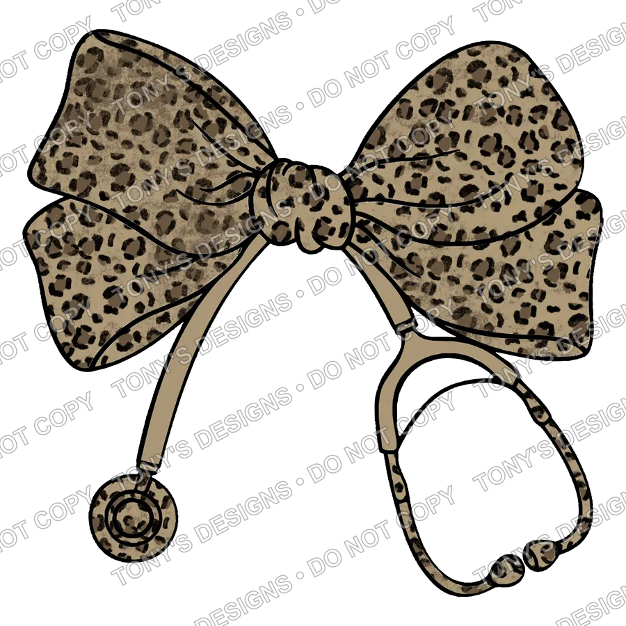 Cheetah Stethoscope Bow watermarked preview