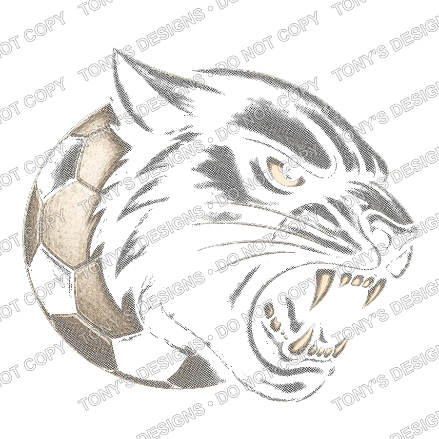 Soccer Panther Halftone watermarked preview