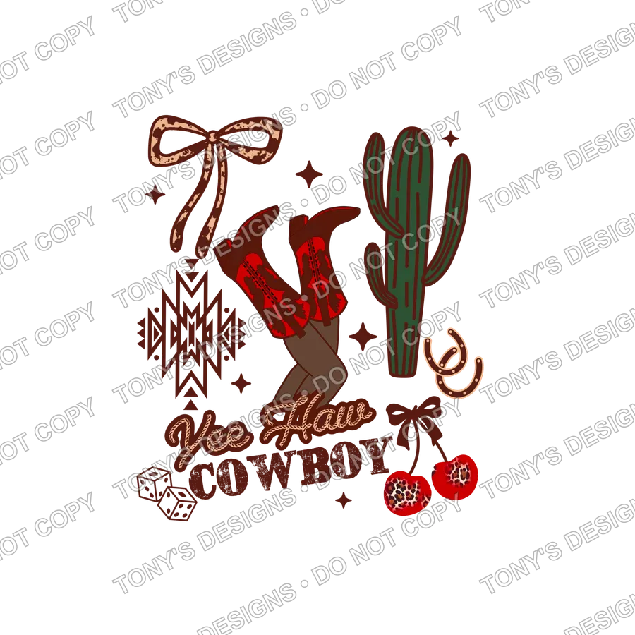 Yee Haw Cowboy Black watermarked preview