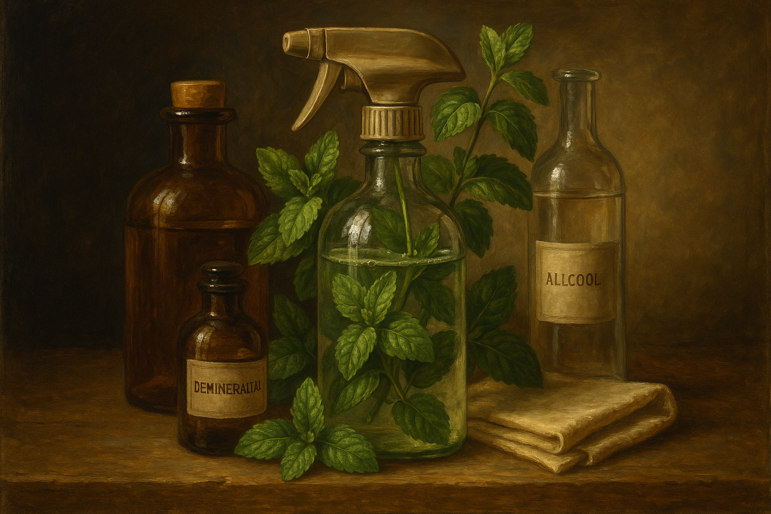 Image recette Clarté Pétillante : Nettoyant Vitre Maison à la Menthe Fraîche