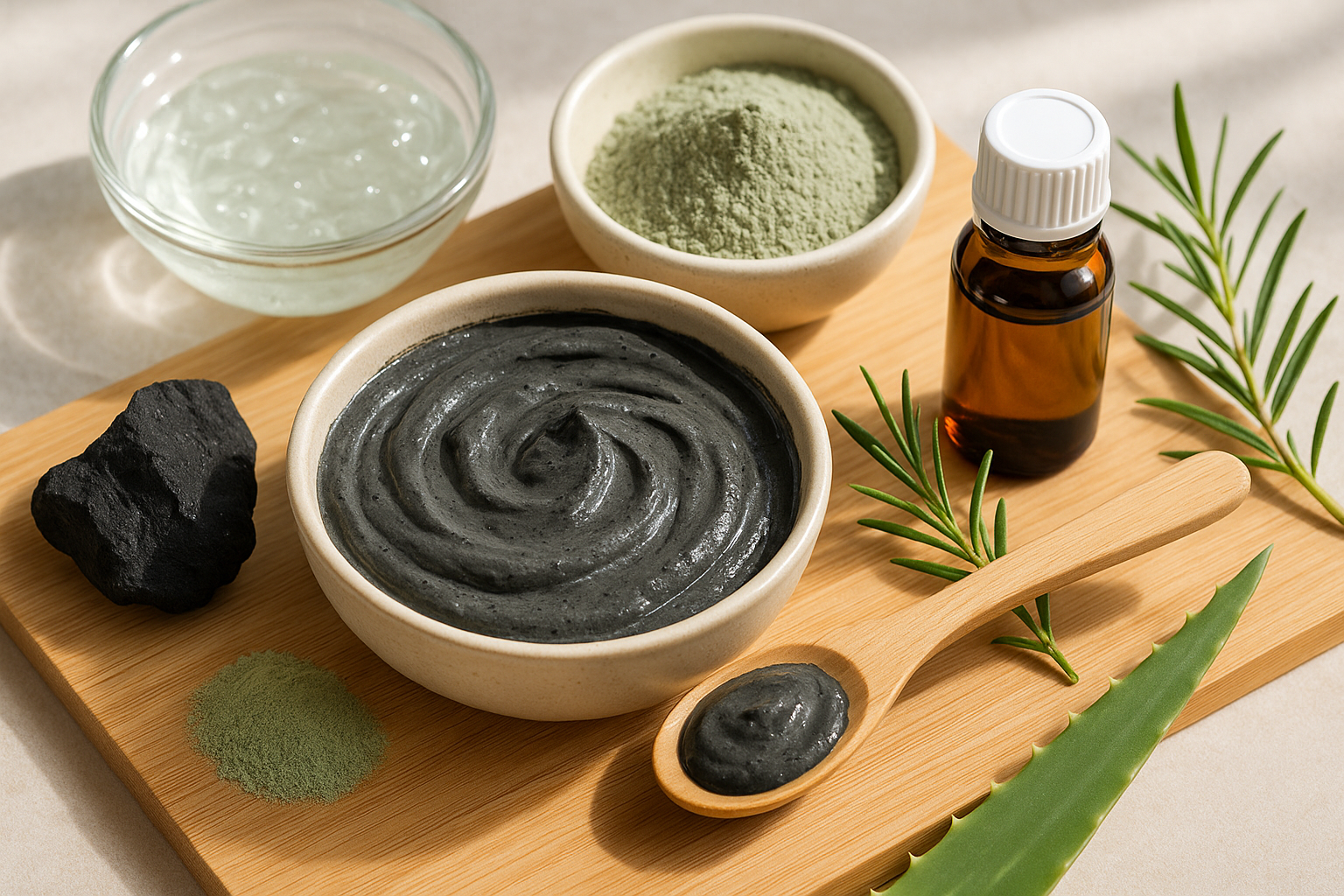 Image recette Masque Capillaire Purifiant au Charbon Actif et Tea Tree pour Cheveux Gras