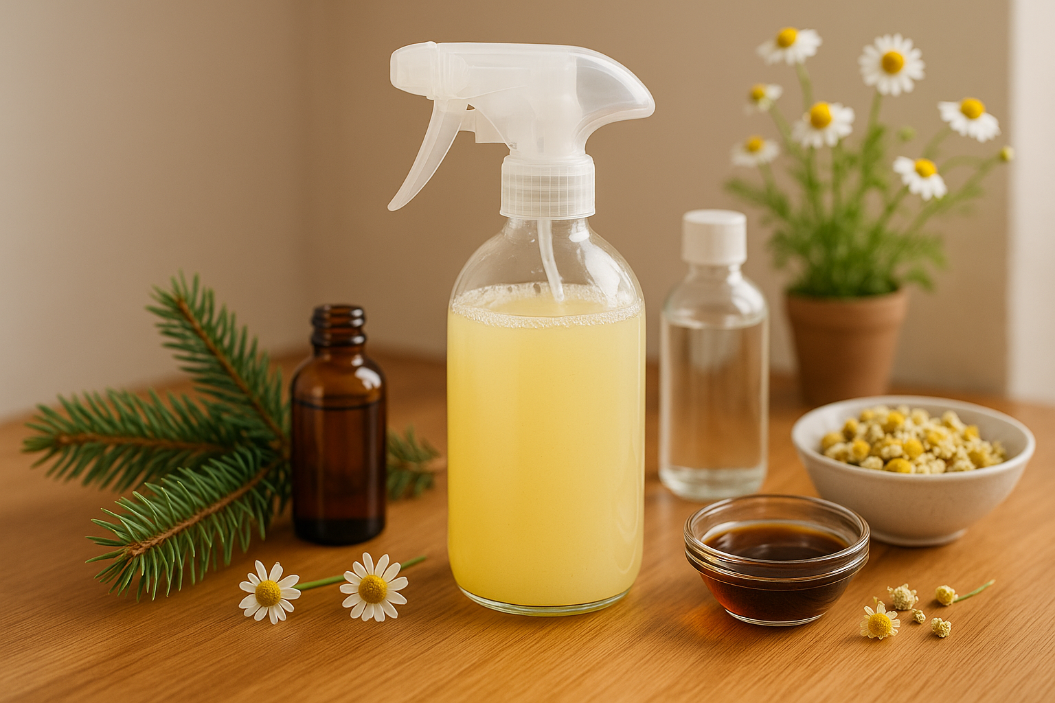 Image recette Élixir Purifiant au Sapin & Camomille : Nettoyant Meuble Maison Zéro Résidus