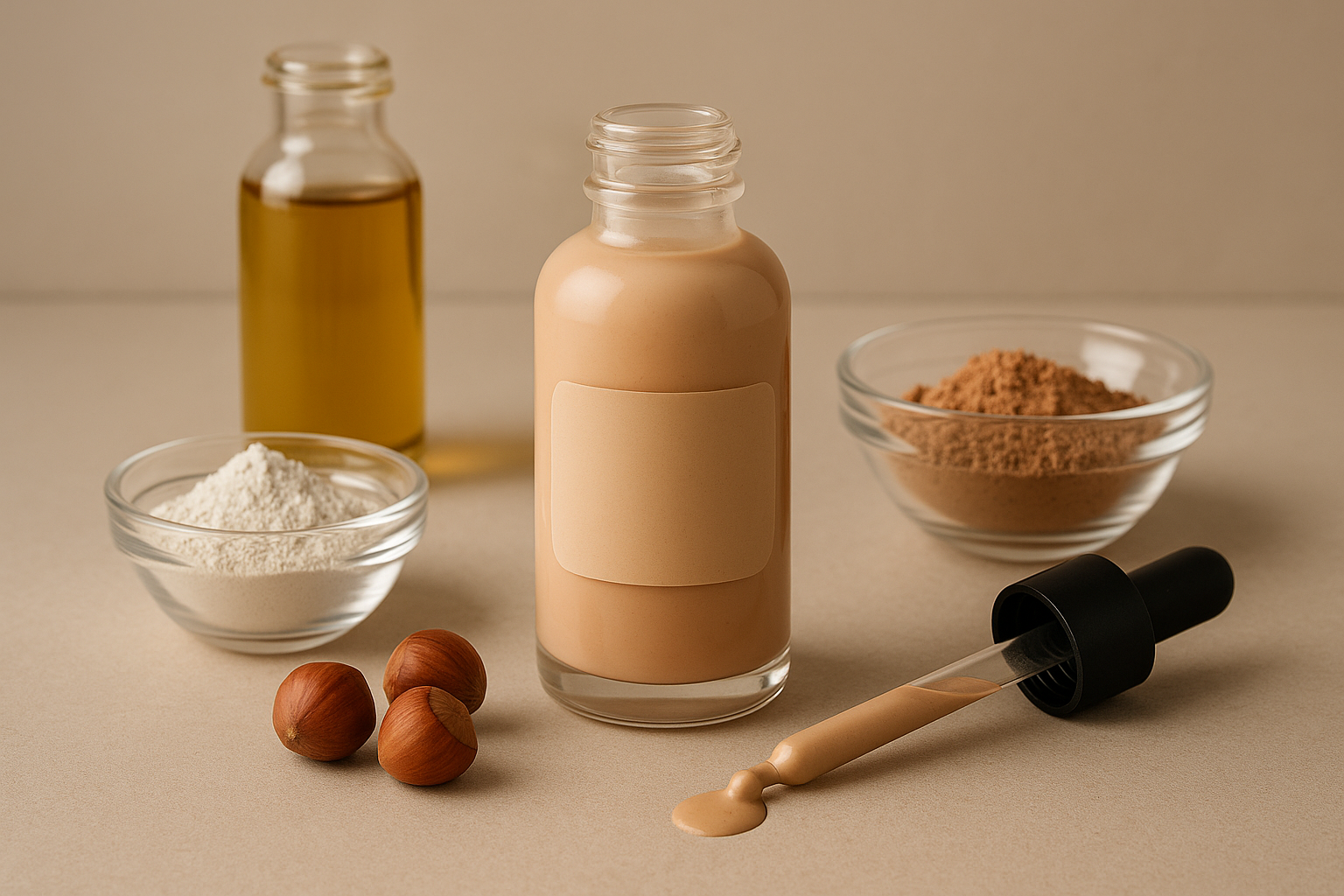 Image recette Fond de Teint Matifiant DIY au Noisette & Argile Blanche