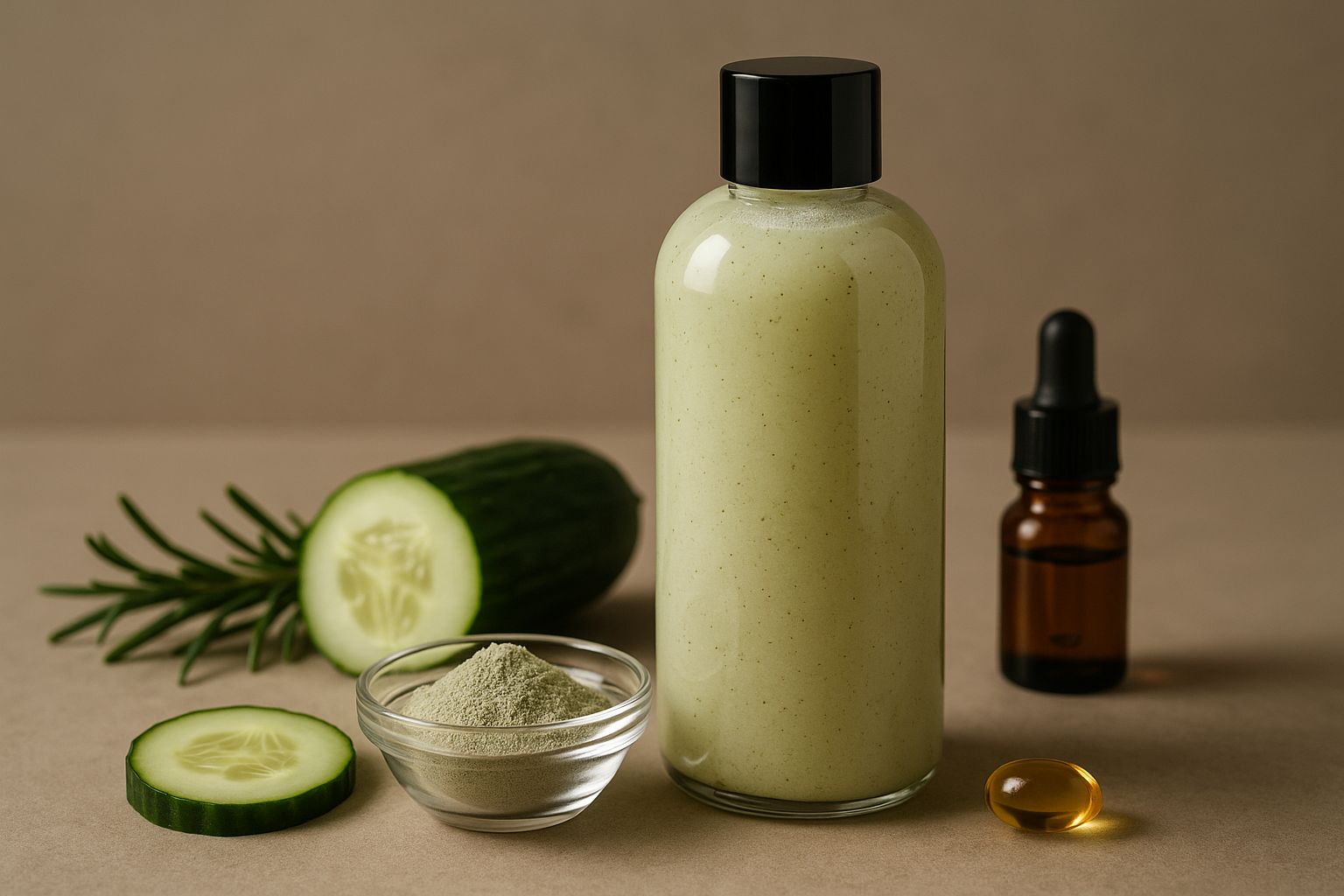 Image recette Shampoing Revitalisant au Romarin & Concombre pour Cheveux Regraissants