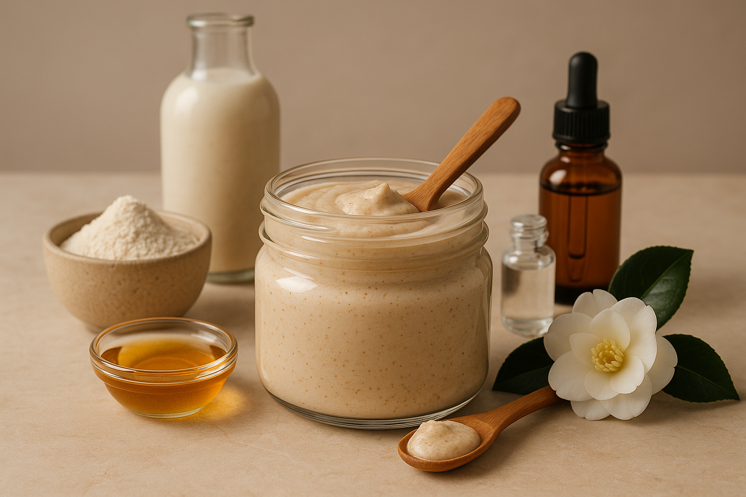 Image recette Gommage Corporel Velours au Lait d'Amande et Perle de Bambou