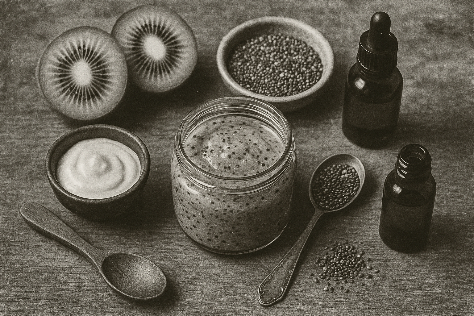 Image recette Nettoyant et Exfoliant Visage DIY au Kiwi et Pépins de Chia
