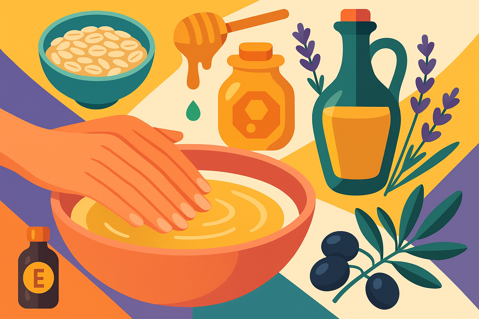 Image recette Soin Main DIY : Bain Nourrissant au Lait d'Avoine et Miel pour Mains Douces et Réparées
