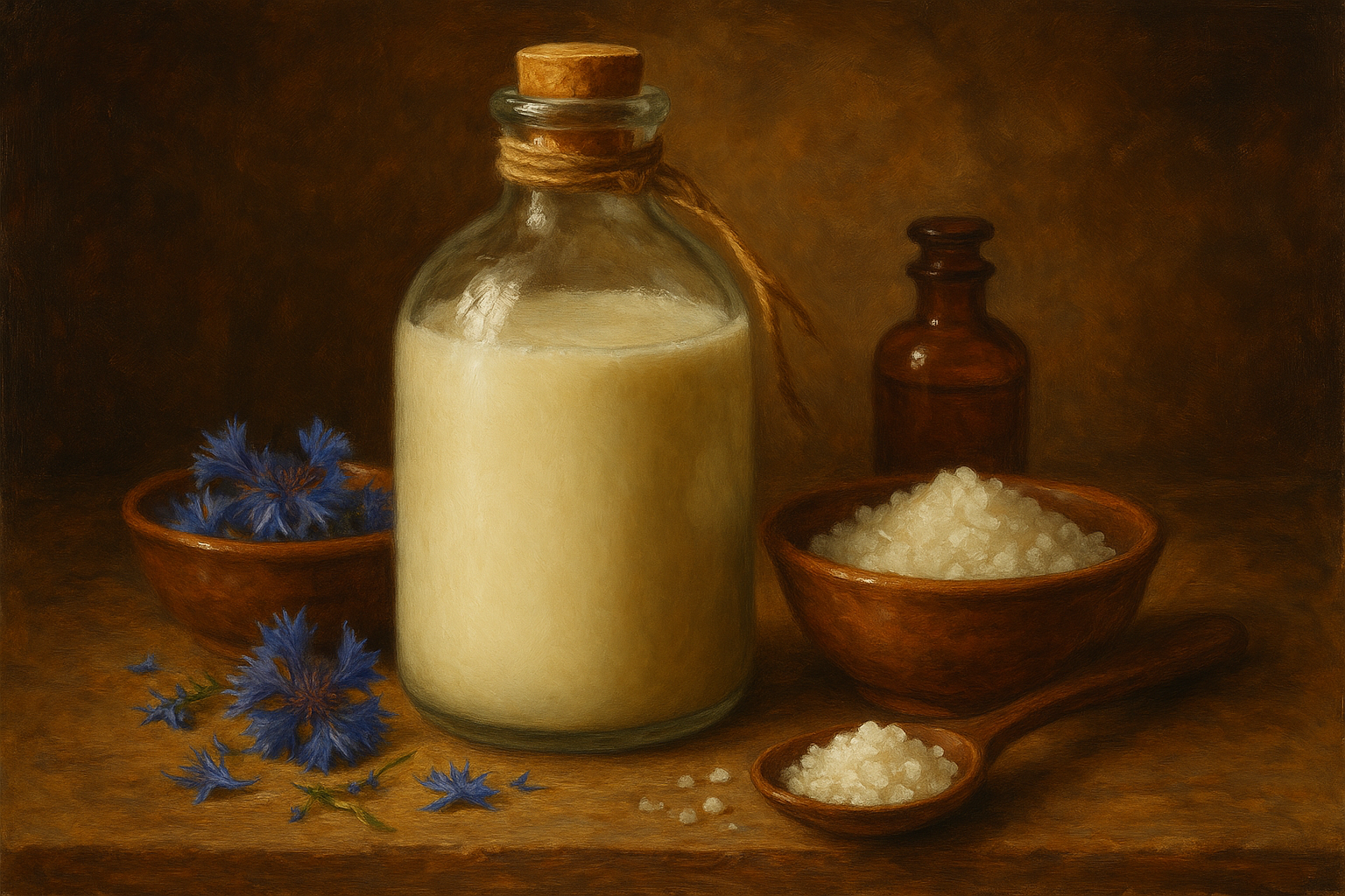 Image recette Nuage de Riz : Assouplissant Maison Soyeux au Lait de Riz et Fleurs de Bleuet