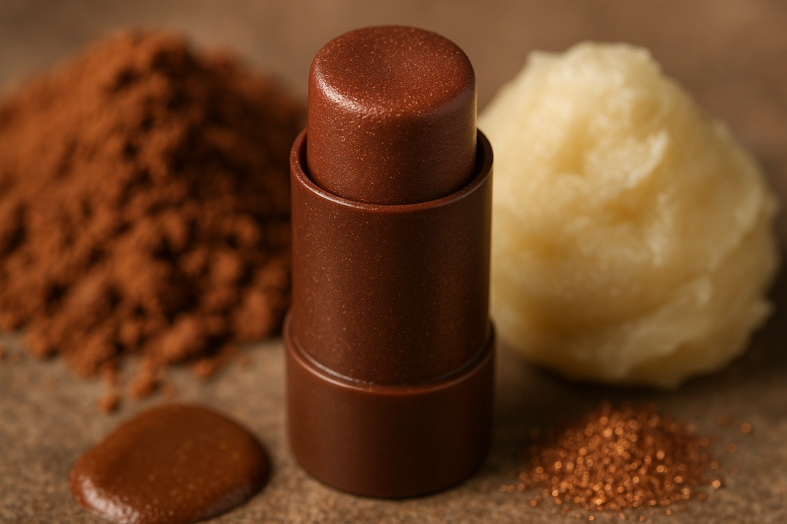 Image recette Rouge à Lèvres "Chocolat Irisé" au Beurre de Cupuaçu et Poudre de Cacao
