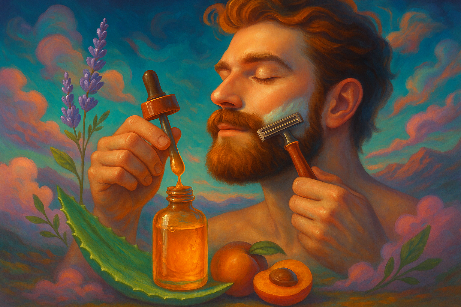 Image recette Huile de Préparation Douceur Pour Le Rasage de Barbe Sensible
