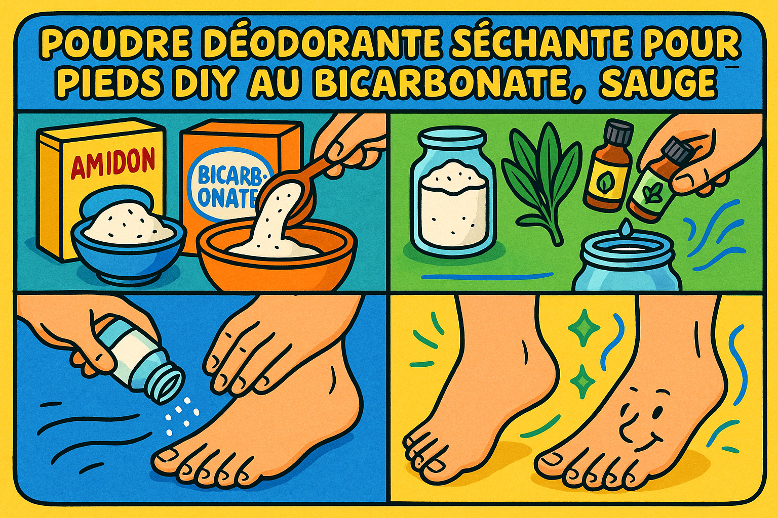 Image recette Poudre Déodorant Séchante pour Pieds DIY au Bicarbonate, Sauge & Amidon