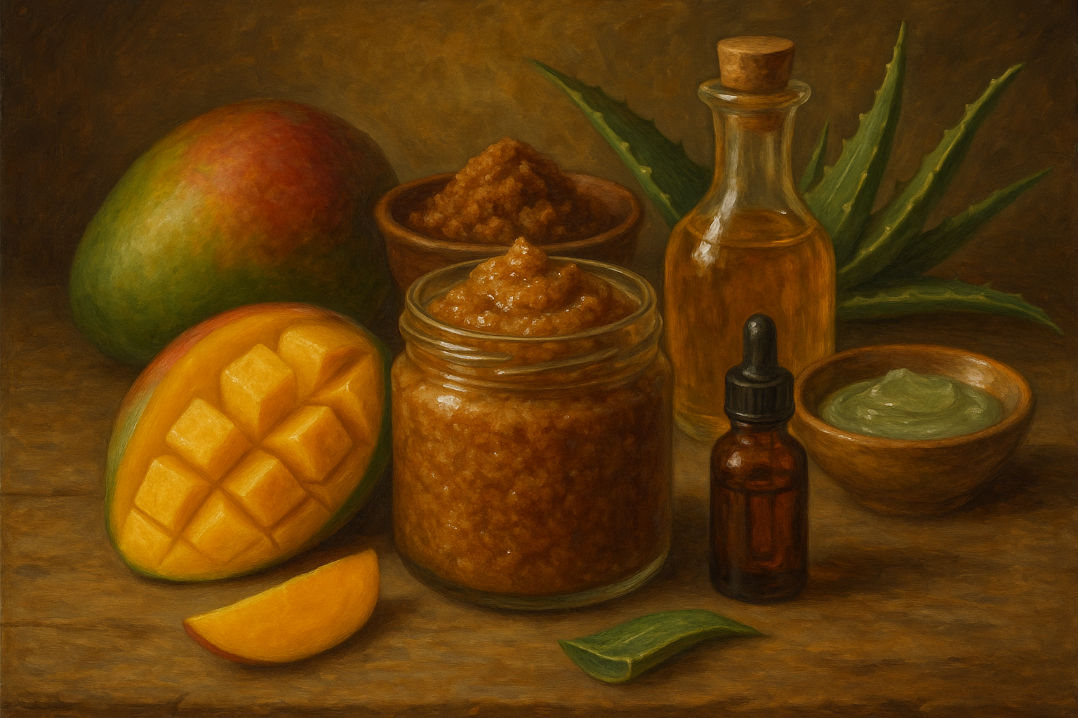 Image recette Nettoyant et Exfoliant Visage DIY à la Pulpe de Mangue et Sucre Muscovado