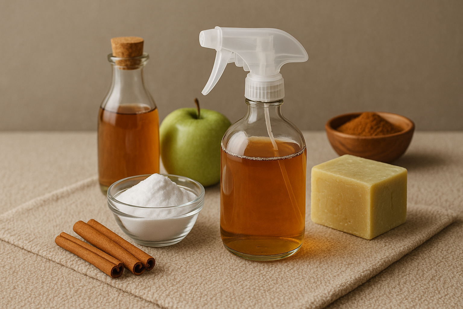 Image recette Raviveur Maison pour Moquette et Tapis à la Cannelle et Vinaigre de Cidre