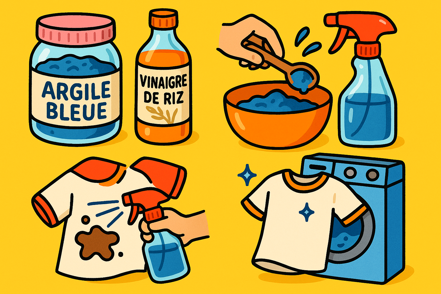 Image recette Lotion Détachante Minérale à l'Argile Bleue et Vinaigre de Riz