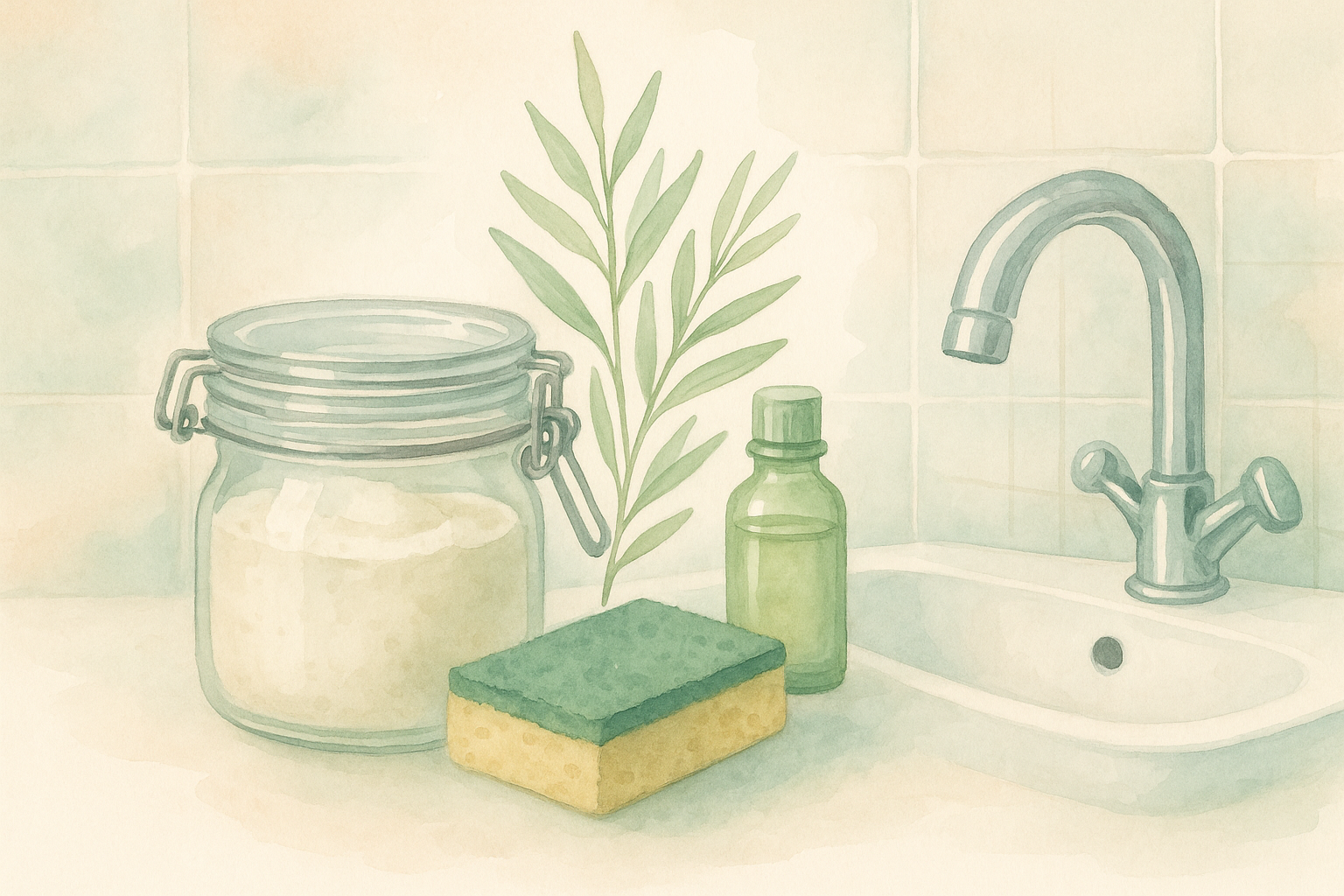 Image recette Pâte Gommante Brillante : Nettoyant Salle de Bain au Carbonate de Soude et Arbre à Thé