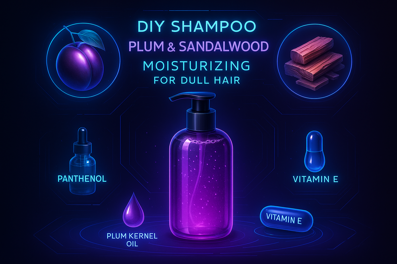 Image recette Shampoing Hydratant à la Prune & Bois de Santal pour Cheveux Ternes
