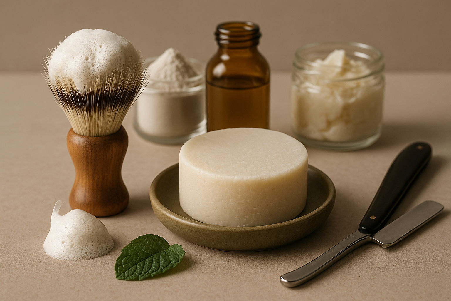 Image recette Savon de Rasage Solide Énergisant à l'Argile et à l'Huile de Ricin