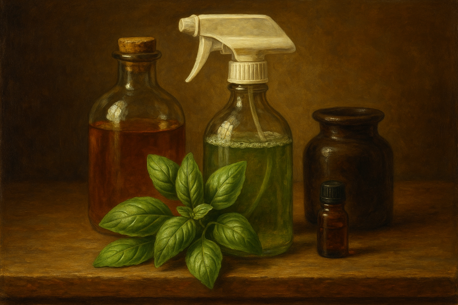Image recette Éclat de Bois : Nettoyant Meuble DIY au Basilic et Vinaigre de Cidre