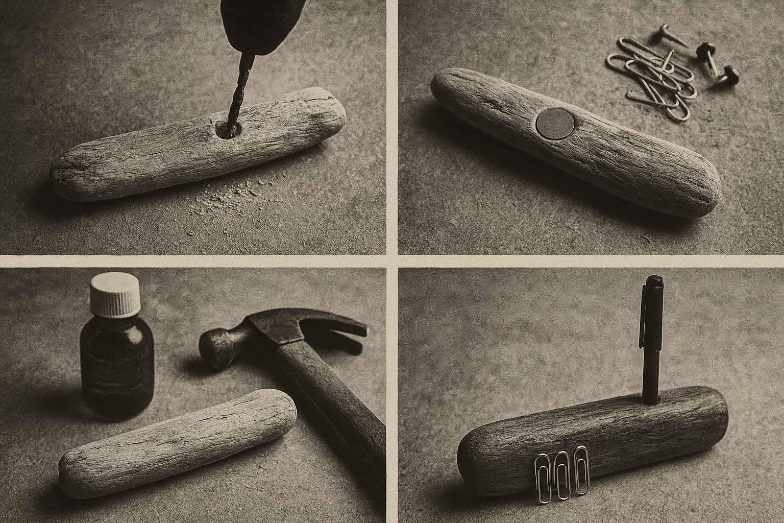 Image recette DIY Porte-stylo Magnétique en Bois Flotté