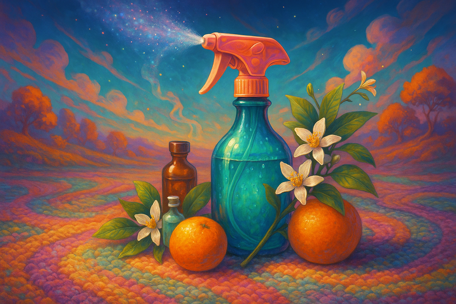 Image recette Spray Rafraichissant Anti-Odeurs DIY pour Moquette et Tapis à l'Hydrolat de Fleur d'Oranger