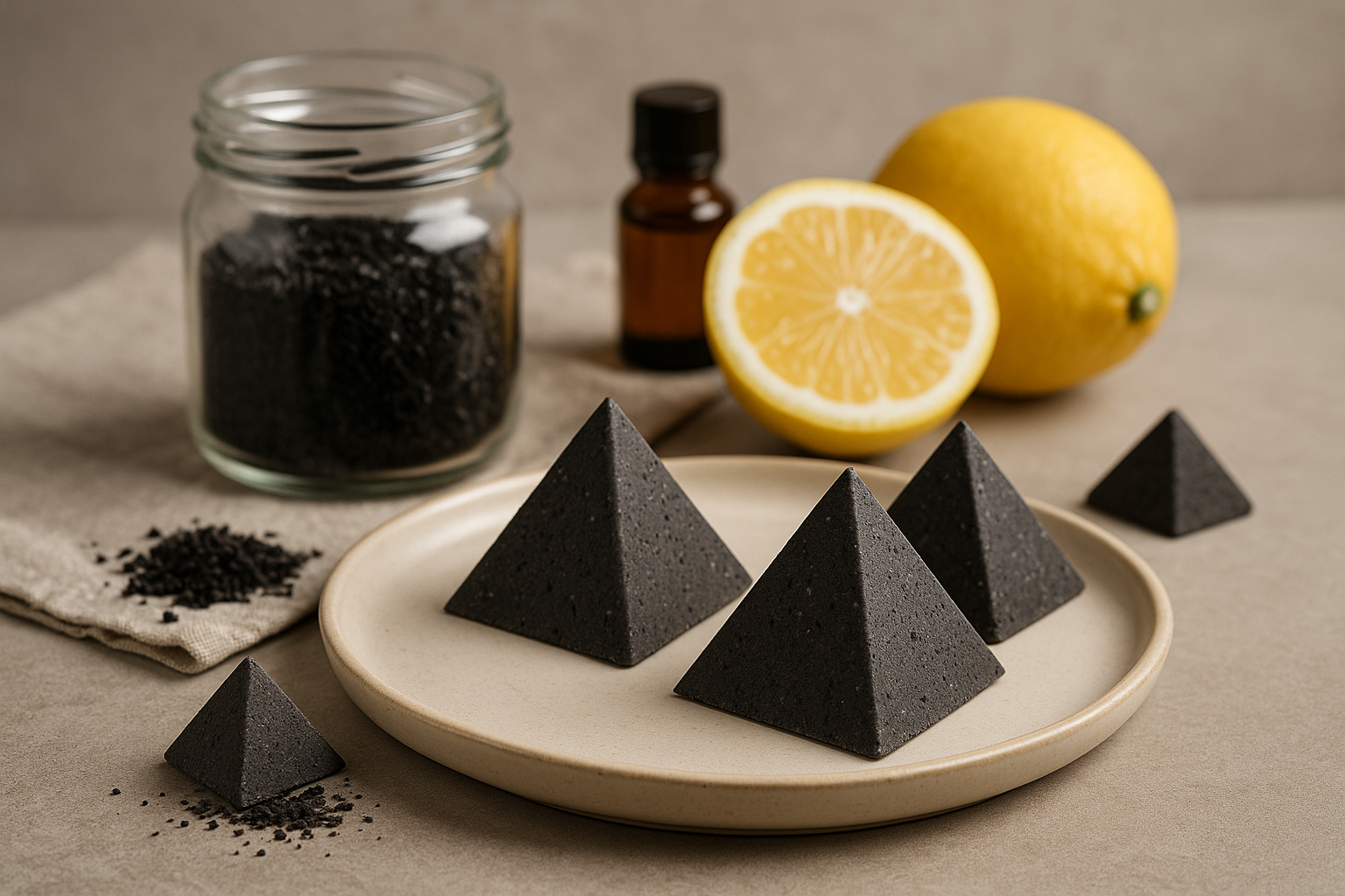 Image recette Pyramides Désodorisantes DIY au Charbon Actif et Citron pour Pièces Humides
