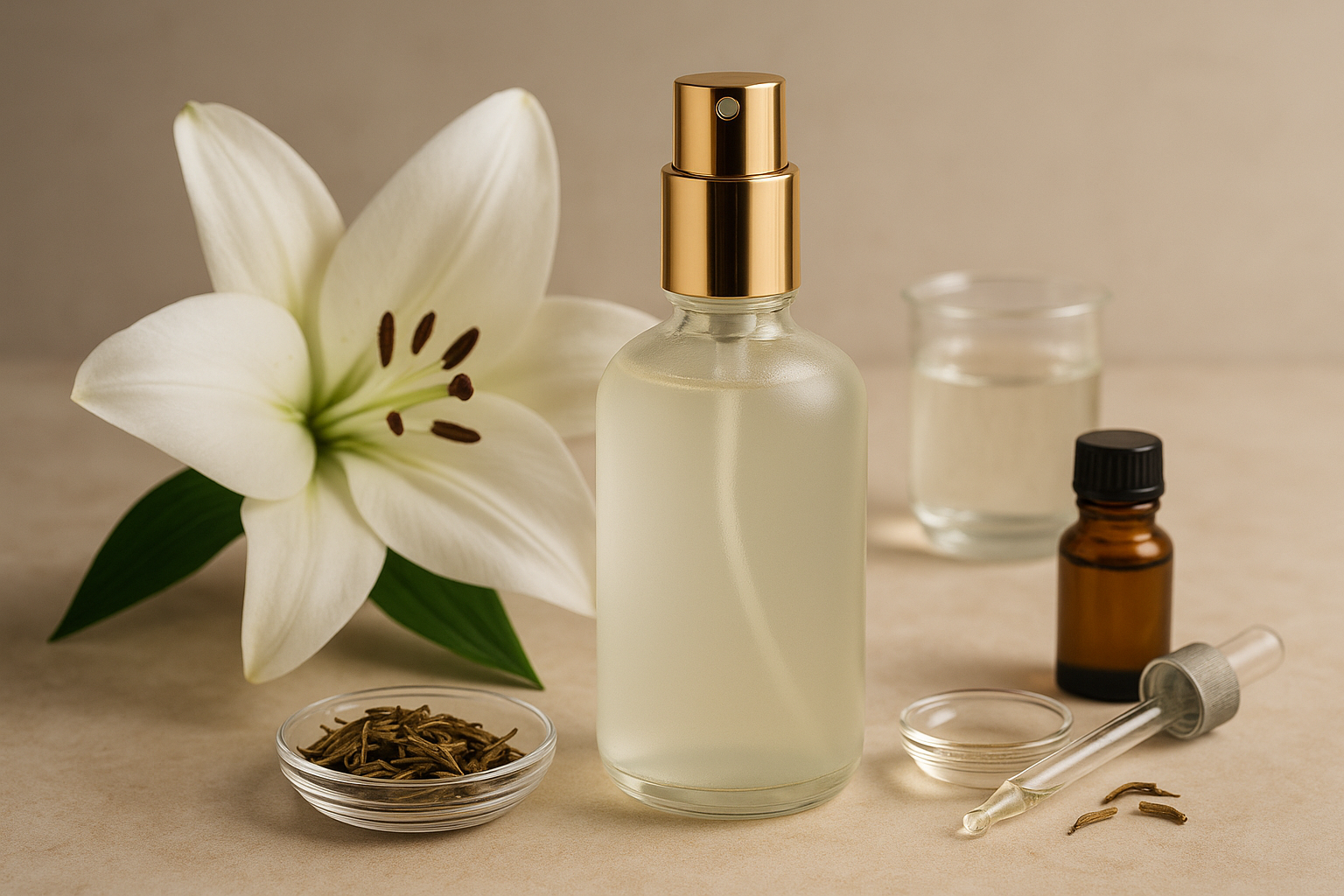 Image recette Spray Corporel DIY Éclosion de Lys et Thé Blanc