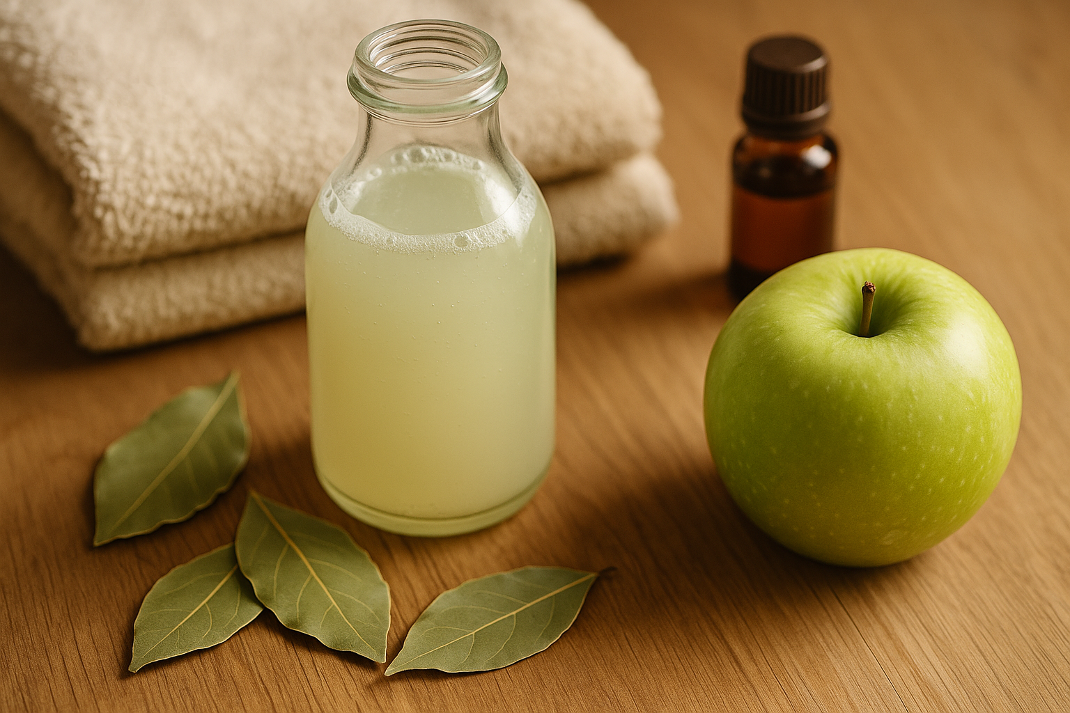 Image recette Velouté de Printemps : Assouplissant Maison à la Pomme Verte e...