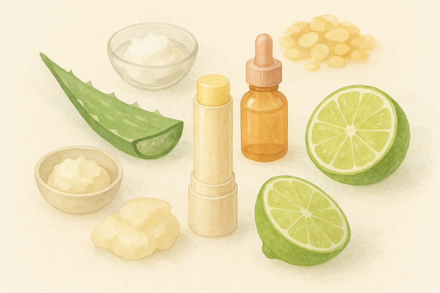 Image recette Baume à Lèvres Fraîcheur d'Aloe Vera & Citron Vert : Hydratati...