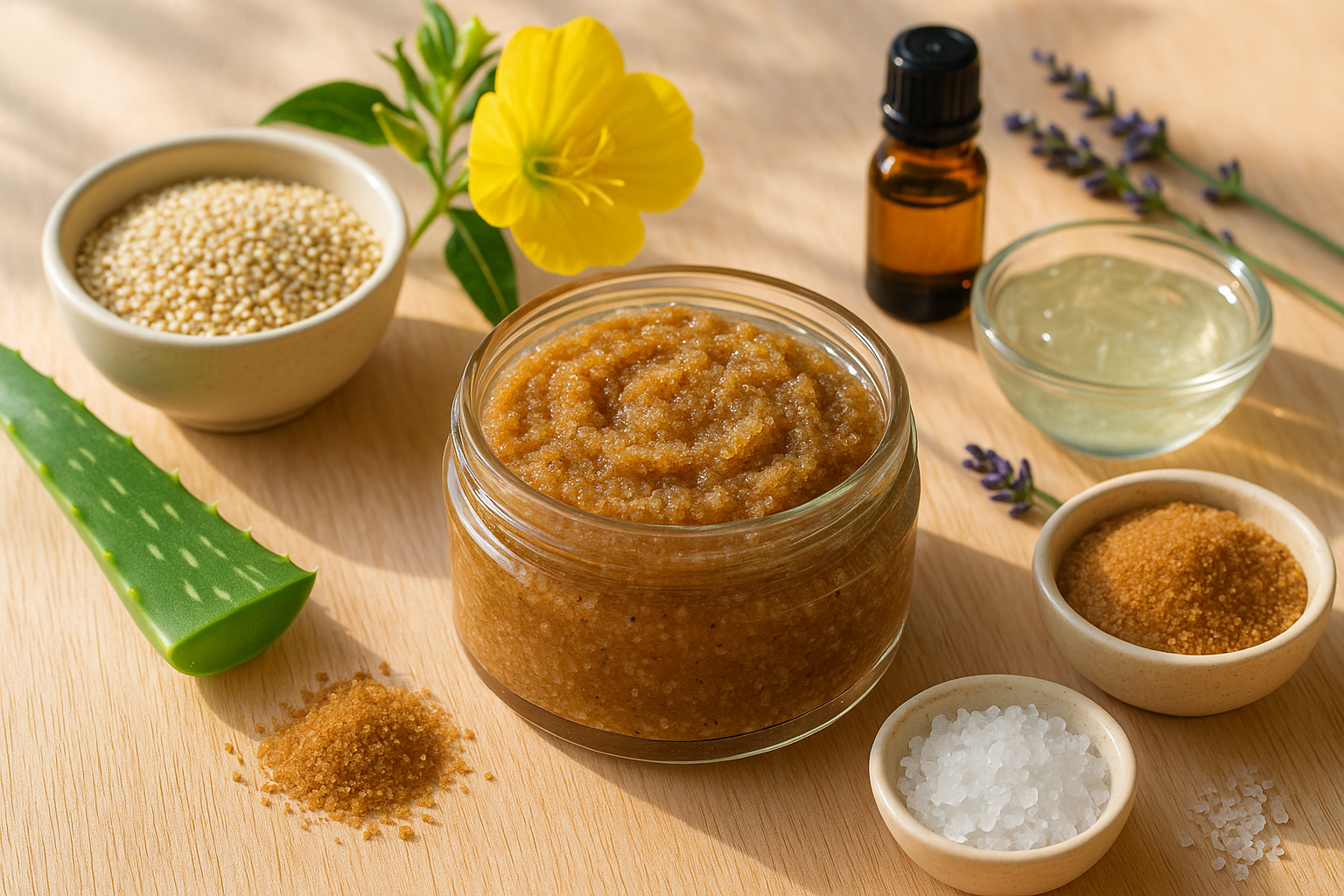 Image recette Exfoliant Naturel aux Grains de Quinoa et Huile d'Onagre