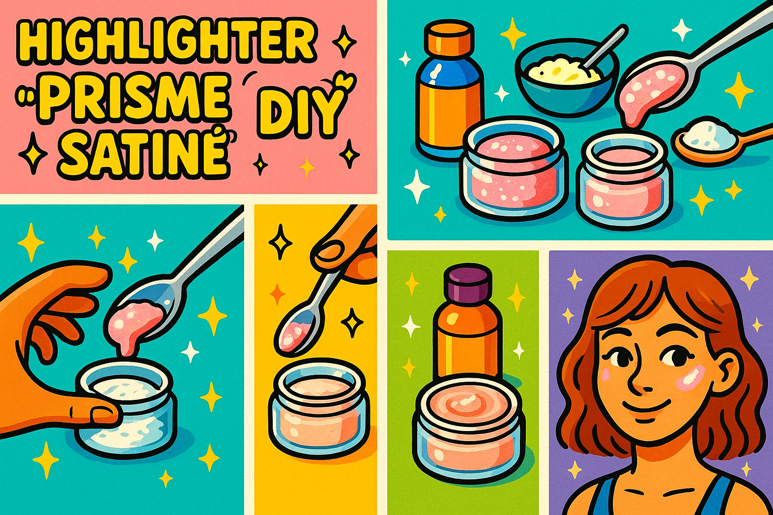 Image recette Highlighter "Prisme Satine" DIY pour un Éclat Multi-Reflets Na...
