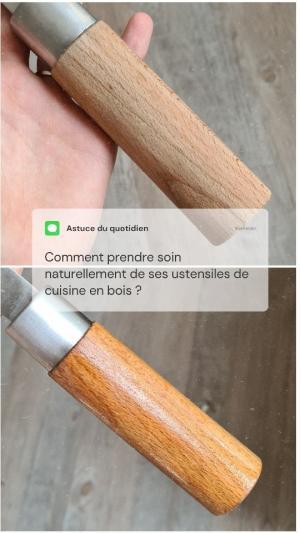 Première image de la recette Raviver le bois des ustensiles de cuisine