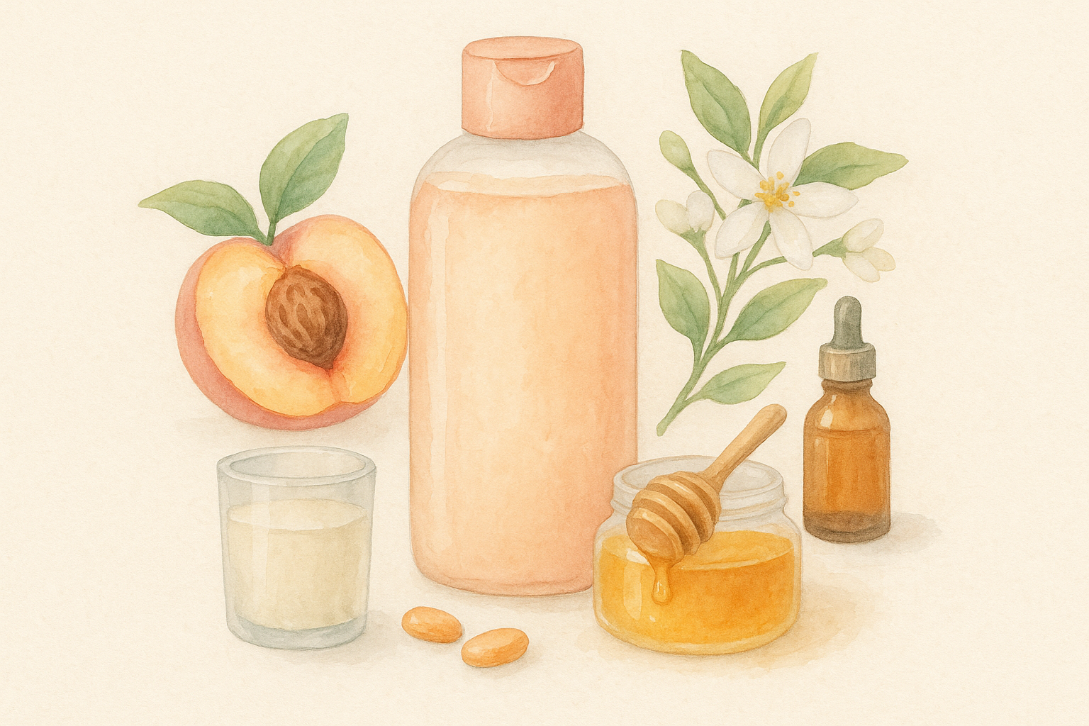 Image recette Gel Douche Maison Ultra-Doux à la Pêche Blanche et Fleurs d'Or...