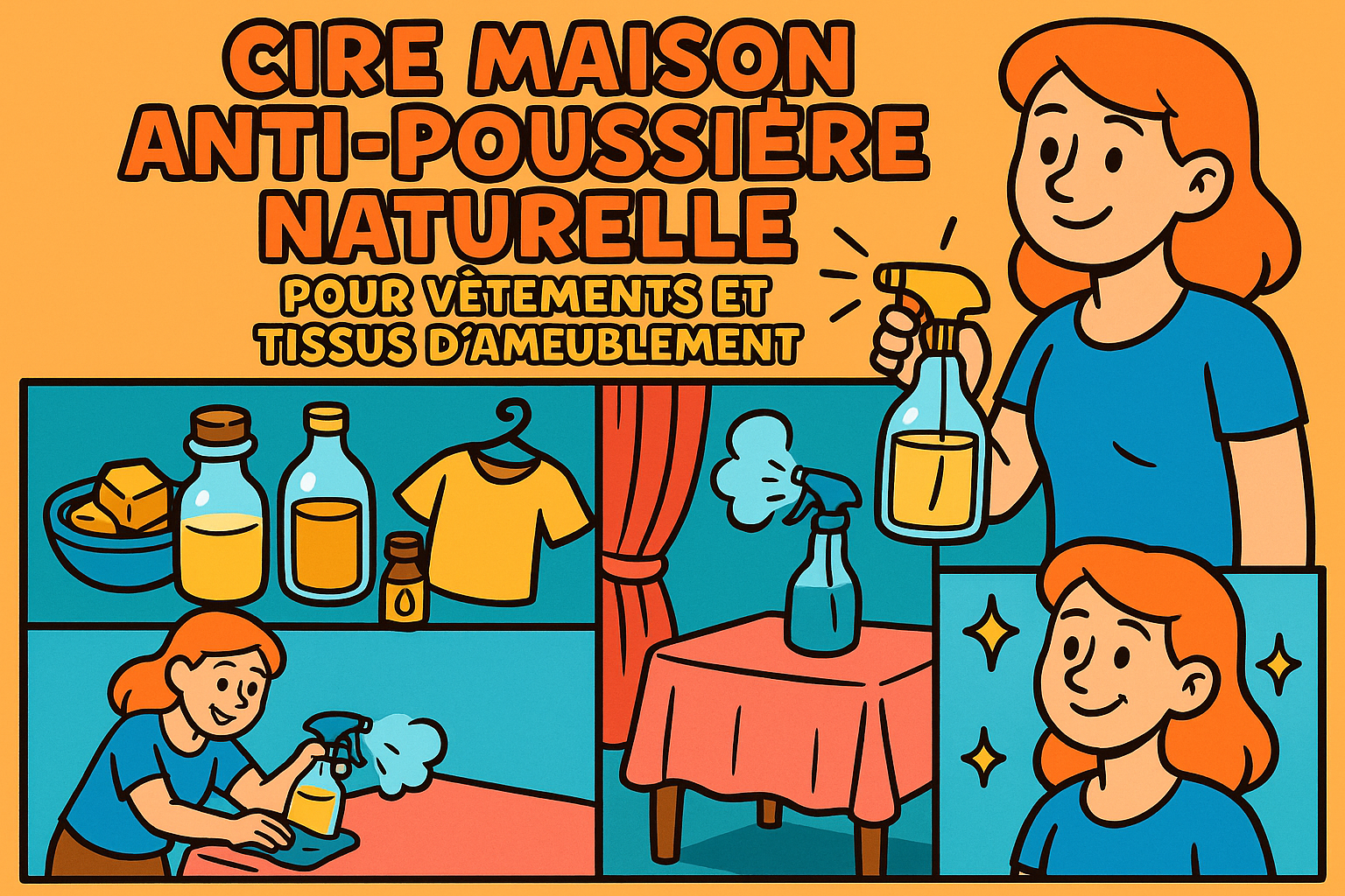 Image recette Cire Maison Antipoussière Naturelle pour Vêtements et Tissus d...