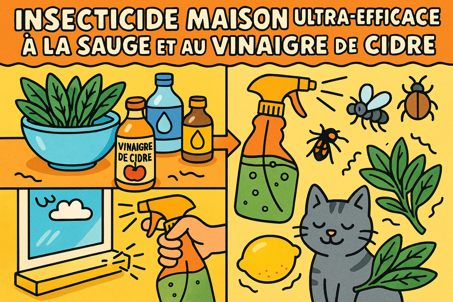 Image recette Insecticide Maison Ultra-Efficace à la Sauge et au Vinaigre de...