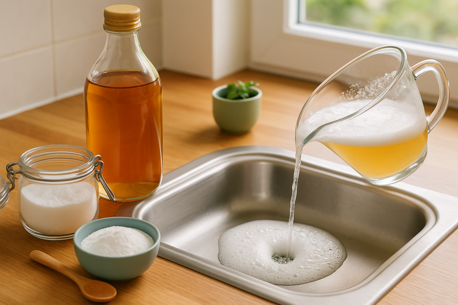 Image recette Deboucheur ProPure : La Solution Maison au Vinaigre de Cidre e...
