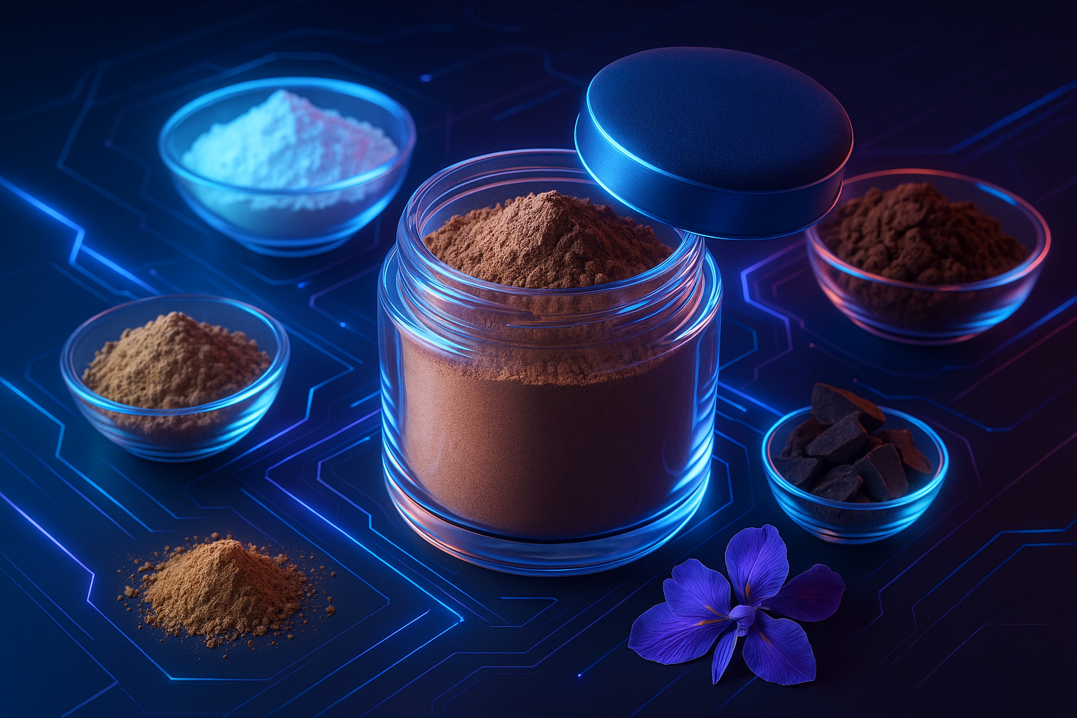 Image recette Poudre Visage Éclat de Cacao et Santal : Douceur Matifiante DI...