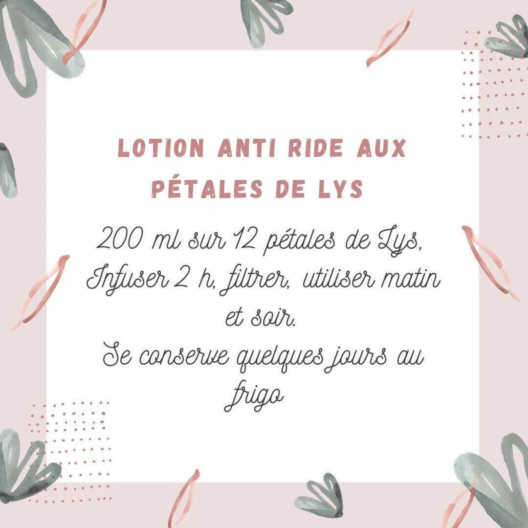 Image recette Lotion anti ride aux petales de lys