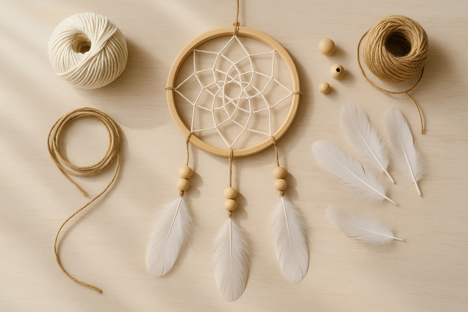 Image recette DIY Capteur de Rêves Minimaliste : Créez un Objet Décoratif Unique pour Votre Intérieur