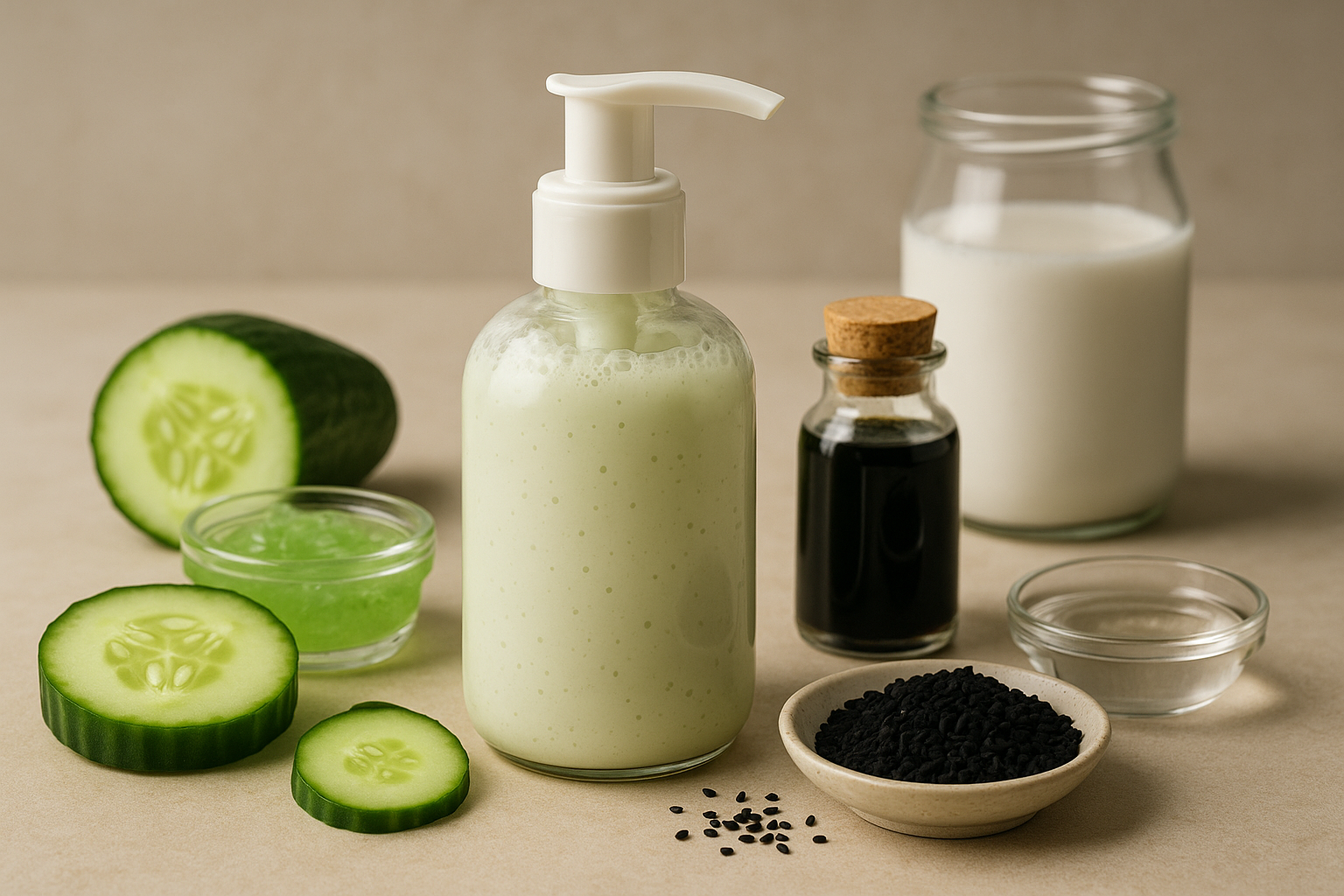 Image recette Après-shampoing Hydratant au Concombre et Huile de Nigelle