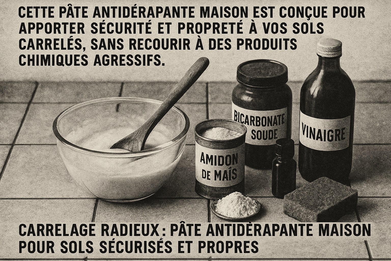 Image recette Carrelage Radieux : Pâte Antidérapante Maison pour Sols Sécuri...