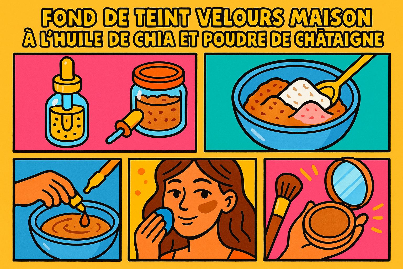 Image recette Fond de Teint Velours Maison à l'Huile de Chia et Poudre de Ch...