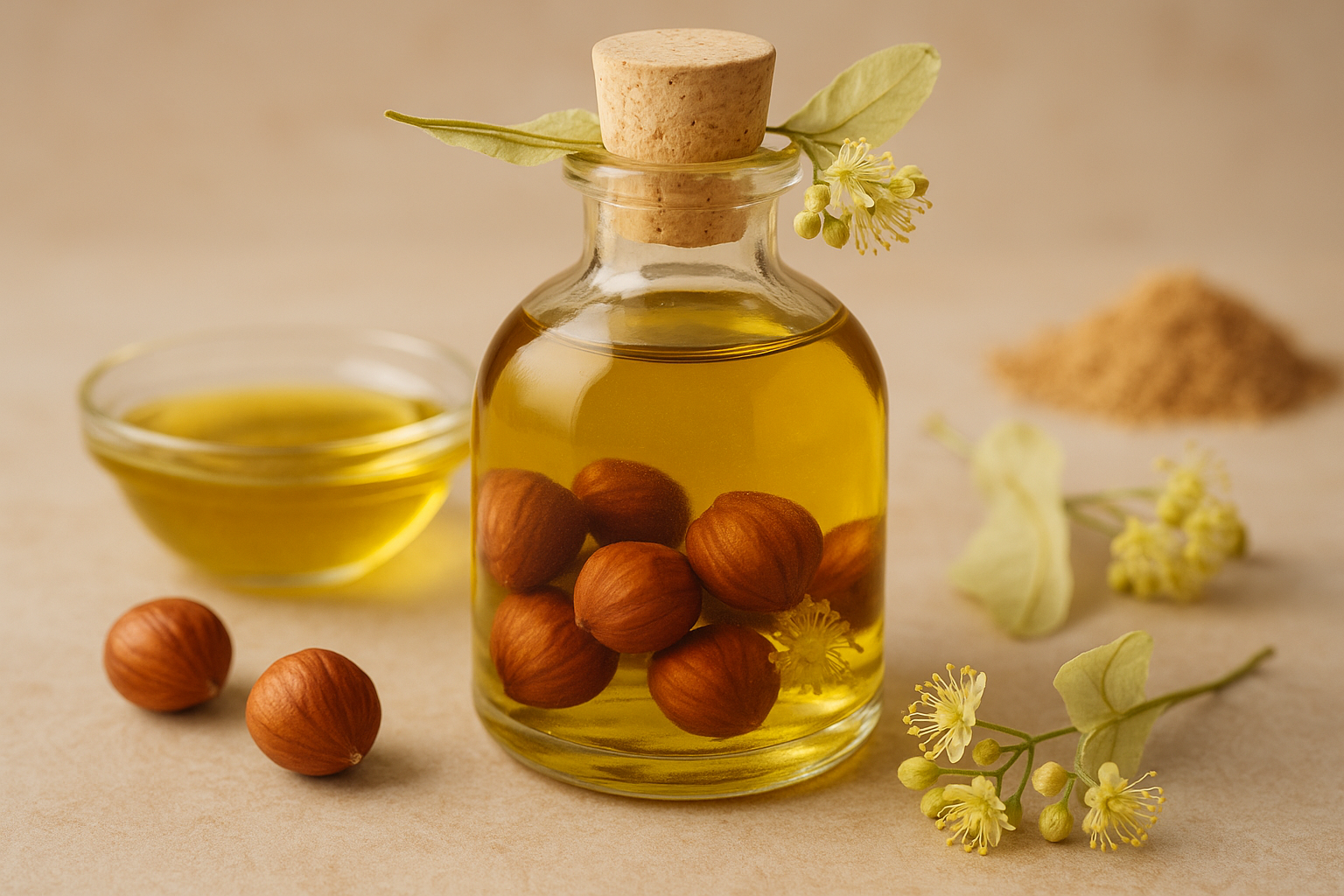 Image recette Huile de Bain Réconfortante au Praliné Noisette et Fleur de Ti...