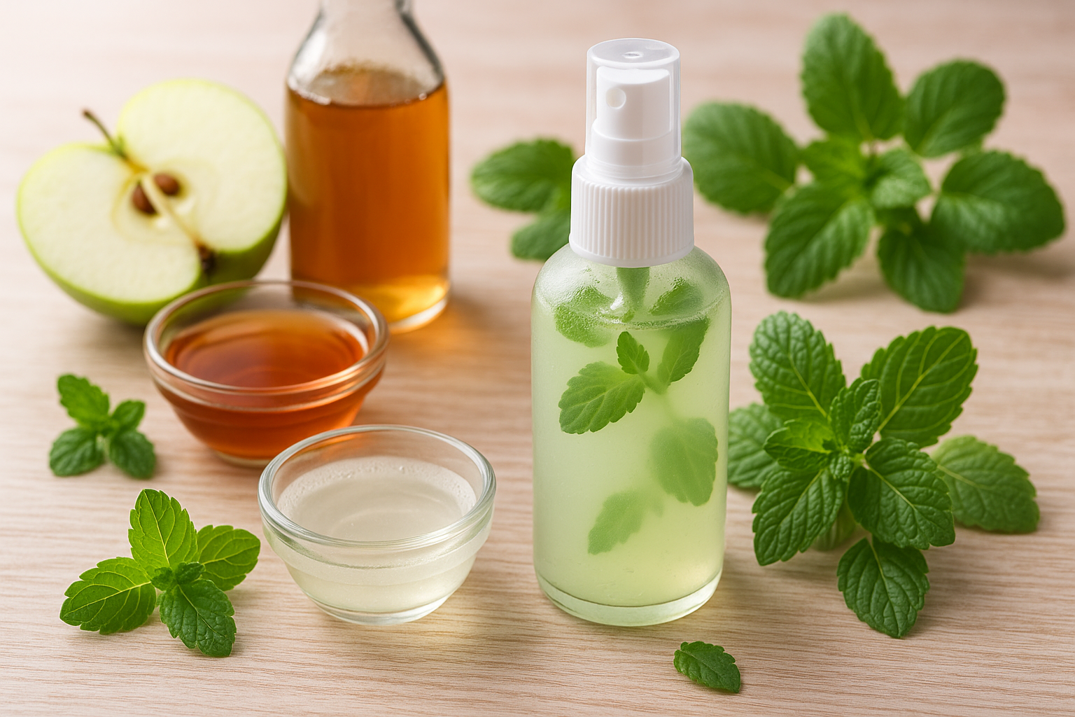 Image recette Lotion Rafraichissante Anti-Racines Grasses à la Menthe et Vin...