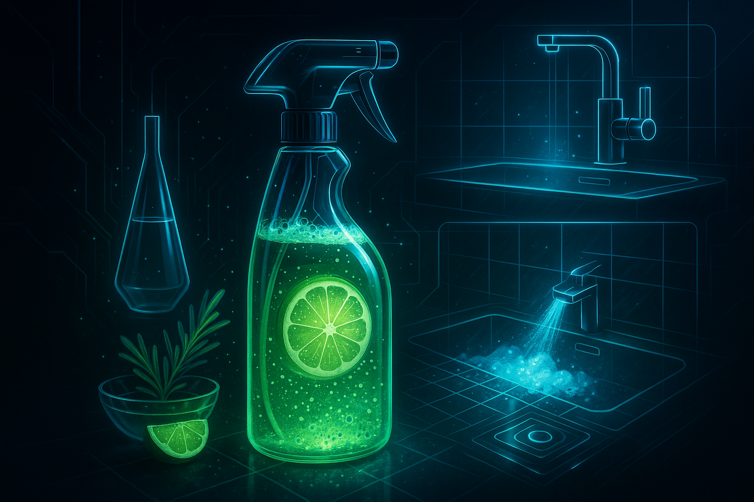 Image recette Voile de Propreté : Nettoyant Salle de Bain Moussant au Romari...